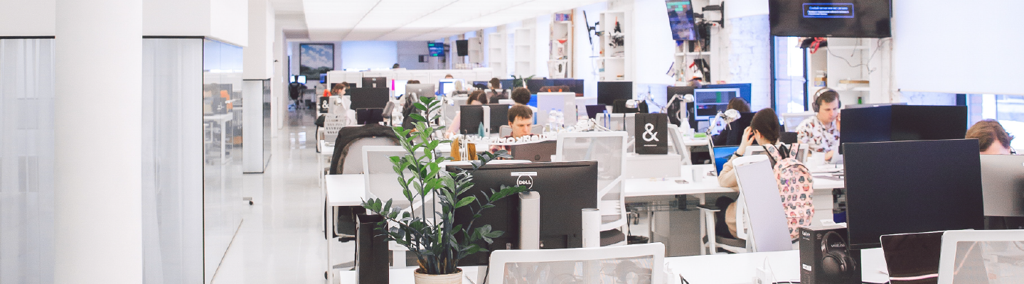 people working in an office